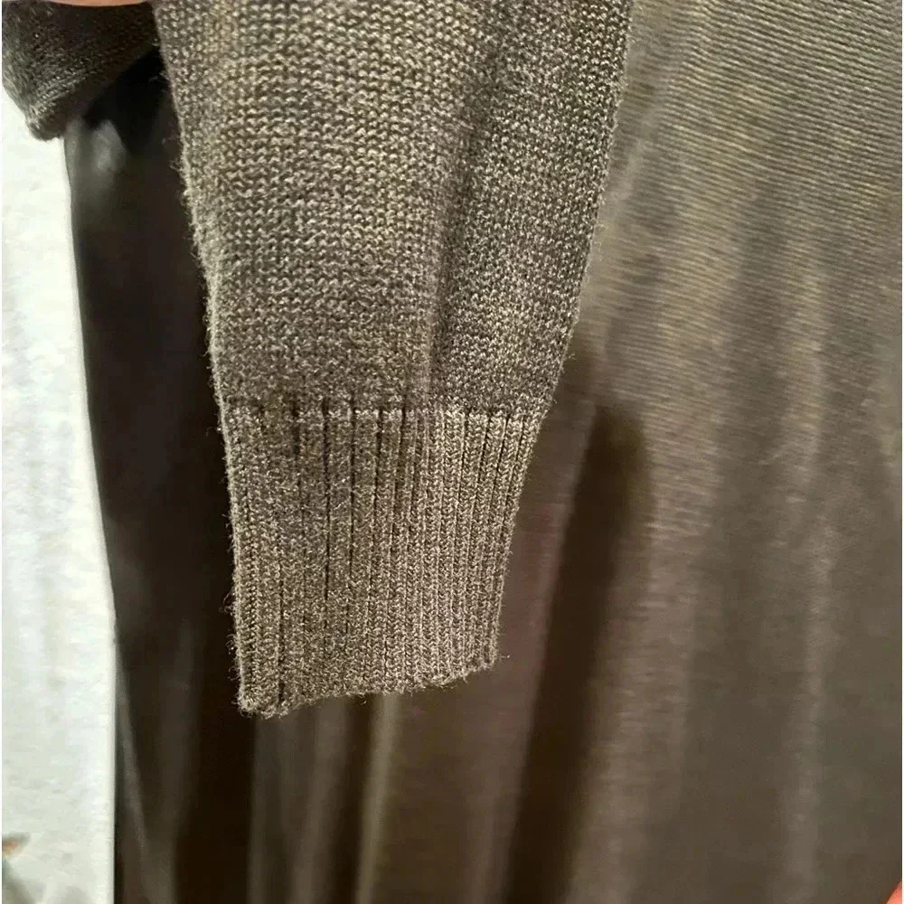 Oscar De La Renta Mens Brown/gray Check Long Sleeve Knit Pullover Sweater Size L